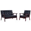 vidaXL Ensemble de canap&eacute;s 2 pcs noir similicuir