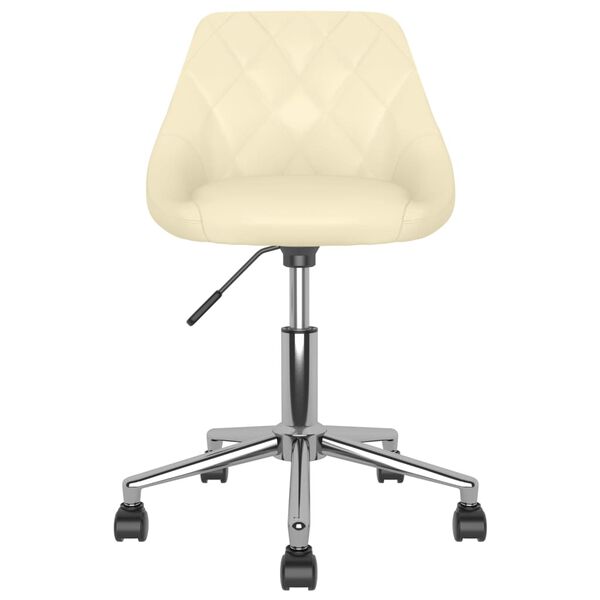 vidaXL Chaises pivotantes &agrave; manger lot de 4 cr&egrave;me similicuir