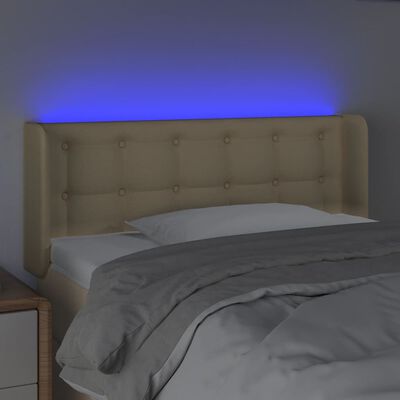 vidaXL Tête de lit à LED Crème 93x16x78/88 cm Tissu