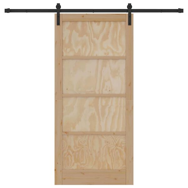 vidaXL Porte coulissante Marron 93 x 202 cm Pin massif