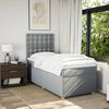 vidaXL Sommier &agrave; lattes de lit avec matelas Gris clair 90x200 cm Tissu
