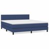 vidaXL Sommier &agrave; lattes de lit avec matelas Bleu 160x200 cm Tissu