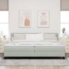 vidaXL Lit &agrave; ressorts avec matelas Gris clair 200 x 200 cm Velours