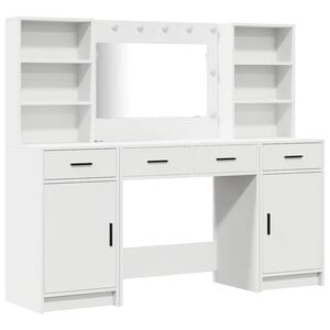 vidaXL Ensemble de Coiffeuse 3 pc Blanc Bois d'ing&eacute;nierie