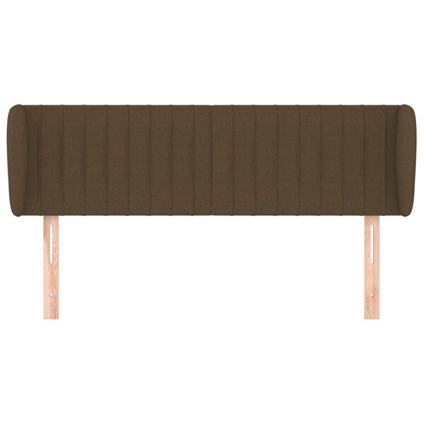 vidaXL Tête de lit avec oreilles Marron foncé 147x23x78/88 cm Tissu