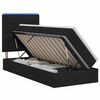 vidaXL Lit de rangement LED avec matelas Noir 90 x 200 cm Tissu