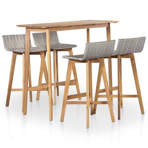 vidaXL Ensemble &agrave; manger d'ext&eacute;rieur 5 pcs Bois d'acacia solide