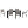 vidaXL Ensemble de salle &agrave; manger pour jardin 7 pcs Gris polyrotin