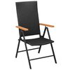 vidaXL Ensemble &agrave; manger de jardin 7 pcs noir et marron