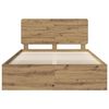 vidaXL Cadre de lit Ch&ecirc;ne artisan 140 x 190 cm Bois de pin massif
