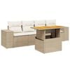 vidaXL Salon de jardin avec coussins 5 pcs beige r&eacute;sine tress&eacute;e