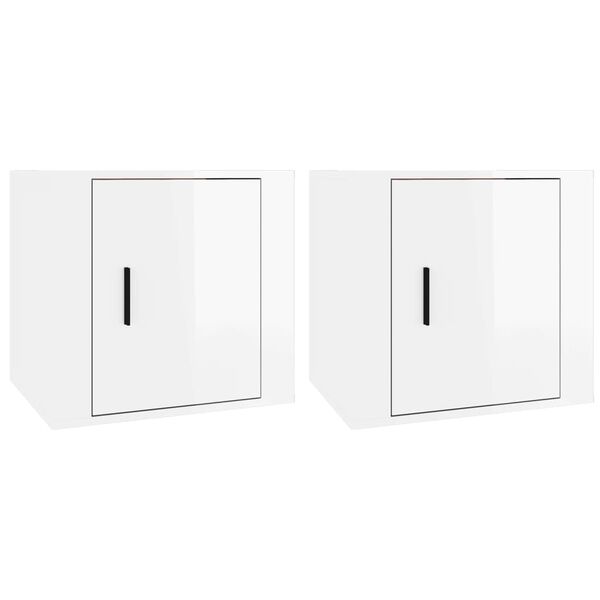 vidaXL Tables de chevet 2 pcs Blanc brillant 50x39x47 cm