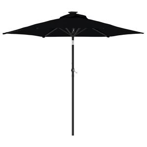 vidaXL Parasol de jardin avec LED m&acirc;t en acier noir 225x225x212 cm