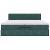 vidaXL Cadre de lit ottoman avec matelas vert fonc&eacute; 200x200 cm velours