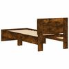 vidaXL Cadre de lit sans matelas avec t&ecirc;te de lit ch&ecirc;ne fum&eacute; 90x190 cm