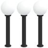 vidaXL Borne lumineuse lot de 3 80 cm noire IP44