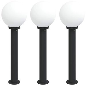 vidaXL Borne lumineuse lot de 3 80 cm noire IP44
