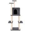 vidaXL Arbre &agrave; chat avec griffoirs en sisal Gris fonc&eacute; 144,5 cm