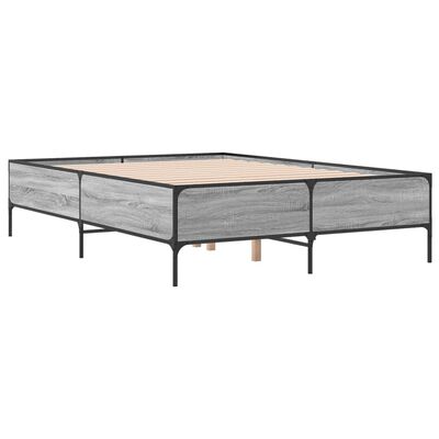 vidaXL Cadre de lit sans matelas sonoma gris 160x200 cm