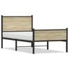 vidaXL Cadre de lit en m&eacute;tal sans matelas ch&ecirc;ne sonoma 100x200 cm