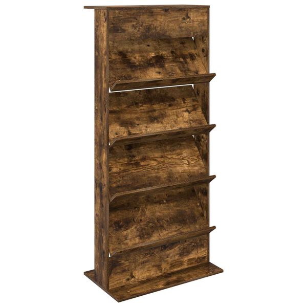 vidaXL &Eacute;tag&egrave;re &agrave; magazines avec &eacute;tag&egrave;re Ch&ecirc;ne fum&eacute; 70 x 41 x 156 cm