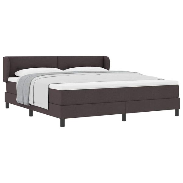 vidaXL Lit boxspring avec matelas Marron fonc&eacute; 180 x 200 cm tissu