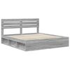 vidaXL Cadre de lit Gris Sonoma 200 x 200 cm Pin massif
