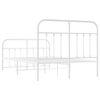 vidaXL Cadre de lit m&eacute;tal sans matelas et pied de lit blanc 120x190 cm