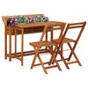 vidaXL Table &agrave; jardini&egrave;re et 2 chaises de bistro bois d'acacia massif
