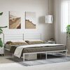 vidaXL Cadre de lit m&eacute;tal sans matelas et t&ecirc;te de lit blanc 200x200 cm