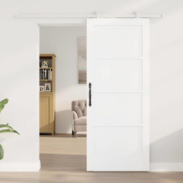 vidaXL Porte coulissante ORKDAL Blanc 83 x 202 cm Pin massif