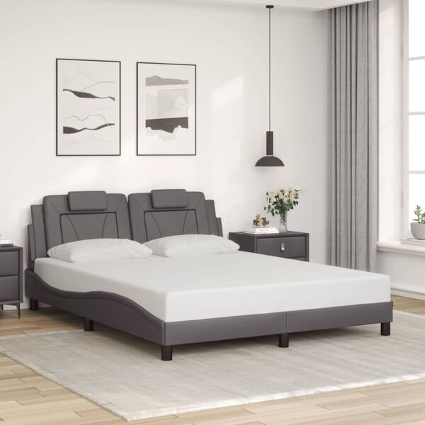 vidaXL Cadre de lit Viana sans matelas gris 160x200 cm similicuir