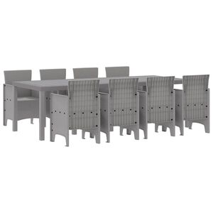 vidaXL Ensemble de salle &agrave; manger pour jardin 9 pcs Blanc Rattan Polt