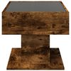 vidaXL Table basse avec LED ch&ecirc;ne fum&eacute; 70x50x45 cm bois d'ing&eacute;nierie