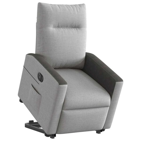 vidaXL Fauteuil inclinable &eacute;lectrique gris nuage tissu