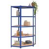 vidaXL &Eacute;tag&egrave;res &agrave; 5 niveaux 3 pcs Bleu Acier et bois d'ing&eacute;nierie