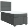 vidaXL Sommier &agrave; lattes de lit et matelas Gris fonc&eacute; 90x190 cm Tissu