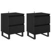 vidaXL Cabinet de chevet 2 pc Ch&ecirc;ne noir 40 x 35 x 50 cm