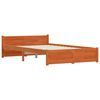 vidaXL Cadre de lit Brun cire 205.5 x 95.5 x 51 cm Pin massif