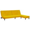 vidaXL Canap&eacute;-lit &agrave; 2 places avec repose-pied Jaune Velours