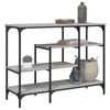 vidaXL Table console avec &eacute;tag&egrave;res sonoma gris 100x35x75 cm