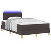 vidaXL Lit &agrave; ressort LED avec matelas Marron fonc&eacute; 120 x 200 cm tissu