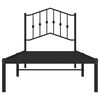 vidaXL Cadre de lit m&eacute;tal sans matelas avec t&ecirc;te de lit noir 90x190 cm