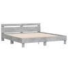 vidaXL Cadre de lit sans matelas gris b&eacute;ton 200x200 cm