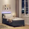 vidaXL Lit &agrave; ressort LED avec matelas Gris fonc&eacute; 80 x 200 cm Velours