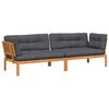 vidaXL Canap&eacute;s d'angle palette de jardin et coussins 2 pcs bois acacia
