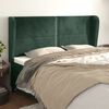 vidaXL T&ecirc;te de lit avec oreilles Vert fonc&eacute; 163x23x118/128 cm Velours