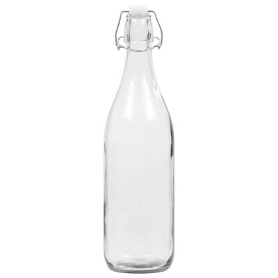 vidaXL 24 pcs Bouteilles en verre avec bouchon clipsable 1 L