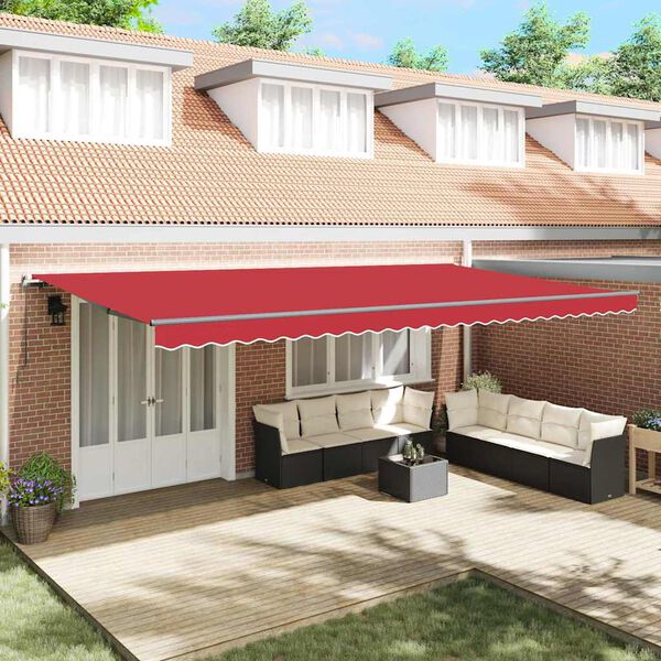 vidaXL Auvent R&eacute;tractable Rouge 600 &times; 300 cm Polyester et Acier