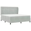 vidaXL Lit &agrave; ressorts avec matelas Gris clair 200 x 180 cm Velours